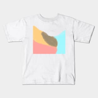 Blue orange red watercolor abstract art Kids T-Shirt